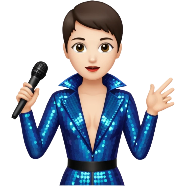 stage performer with microphone emoji