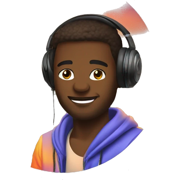 a dj at a sunset emoji