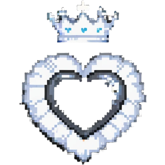 white heart with a crown on top emoji