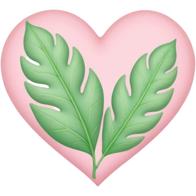 pastel heart with a gentle leaf pattern emoji
