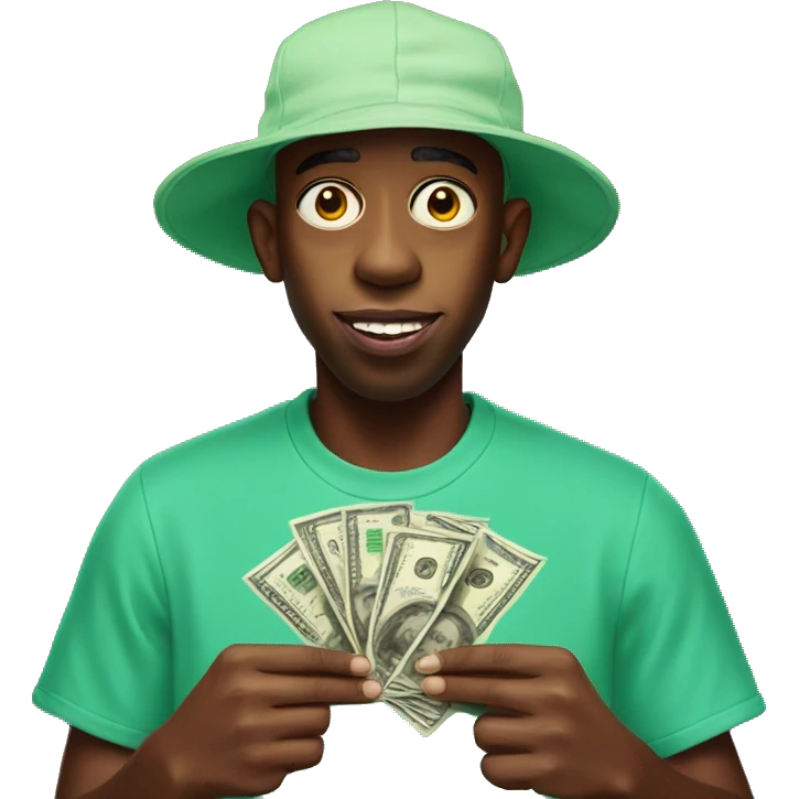 Tyler the creator holding money emoji