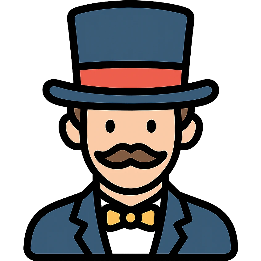man wearing a top hat, colored icon emoji