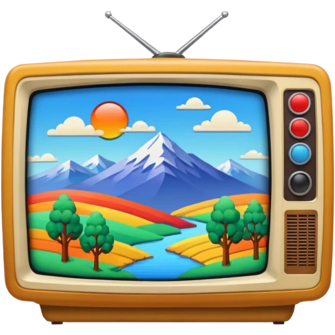thumbnail picture mac os, retro video preview tv icon, landscape in video emoji