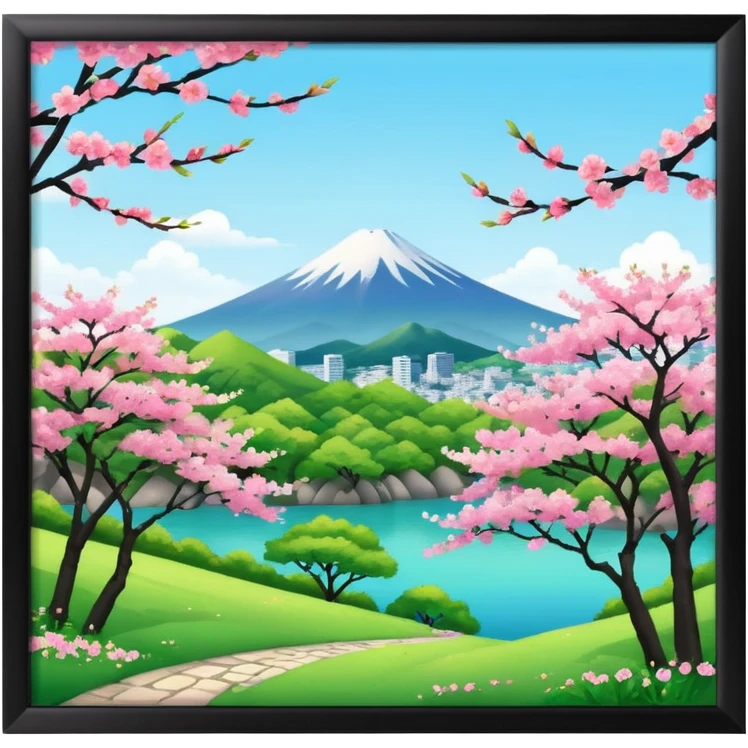 japan  trees nature pink the corner of the screen emoji