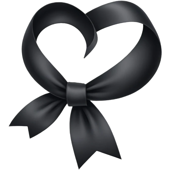 black piece of ribbon  emoji