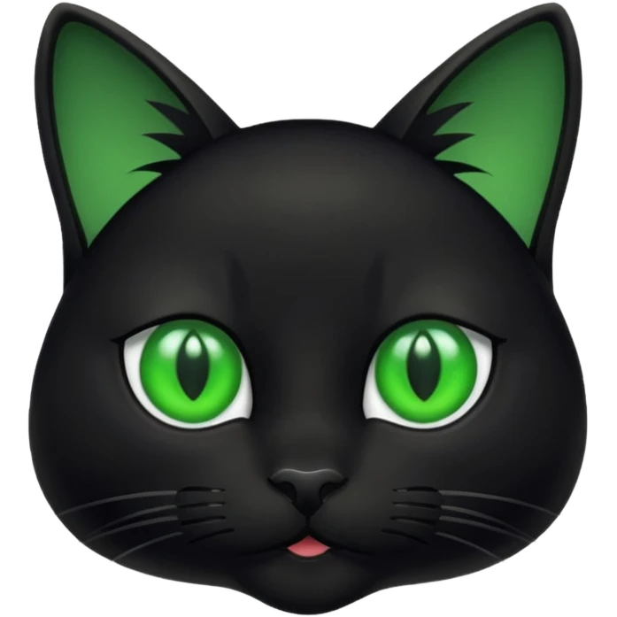 Black cat with green eyes emoji