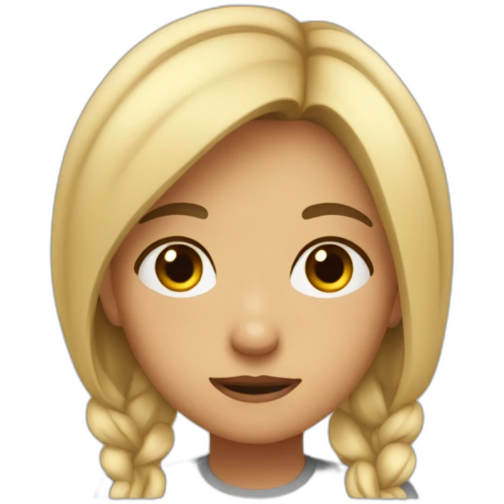À young girl with blond hits and brown eyes who feel exasperated  emoji