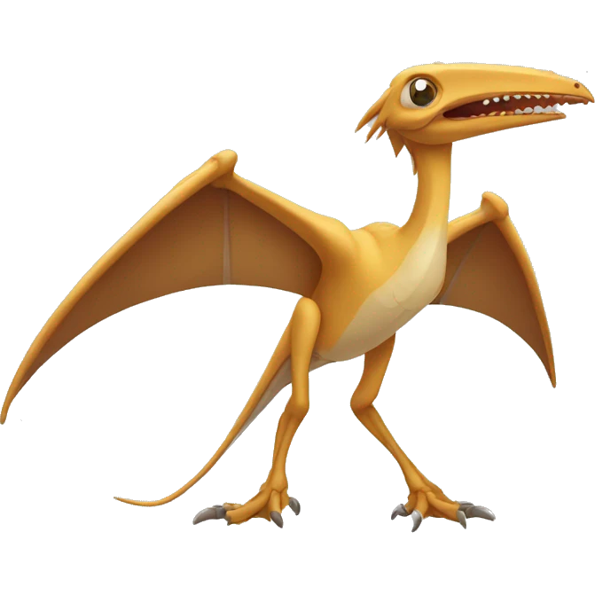 pterodactyl with hand two legs emoji