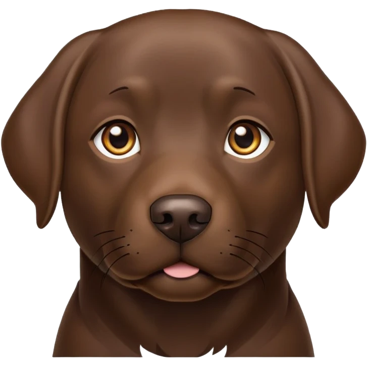 Dark brown Labrador with hazel eyes standing emoji