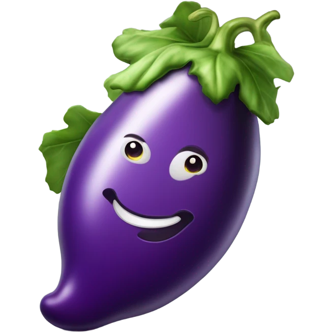 cheerful 3D eggplant emoji