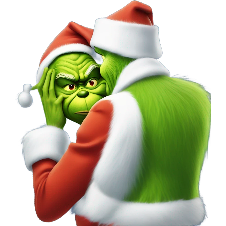 the grinch kissing santa emoji