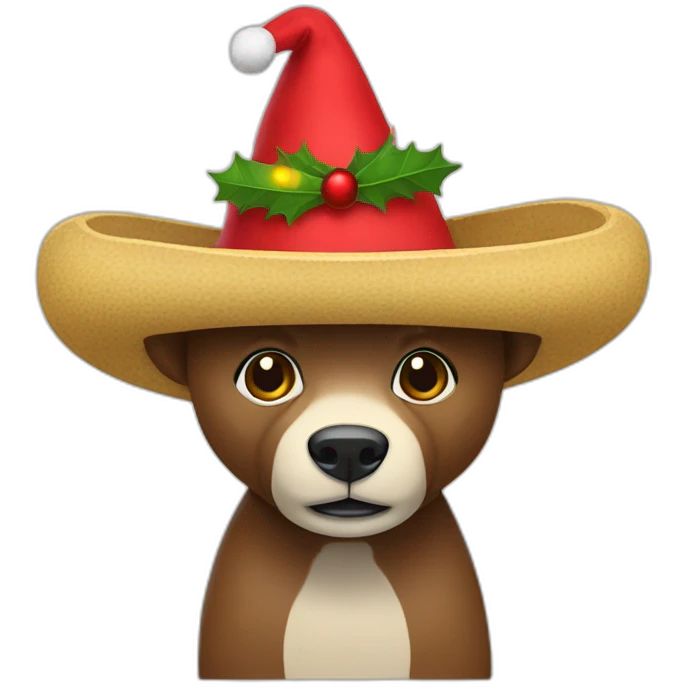 Oso con sombrero de navidad emoji