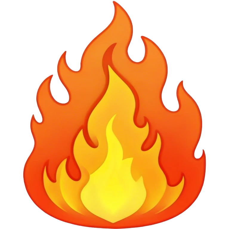 Fire outline neon emoji