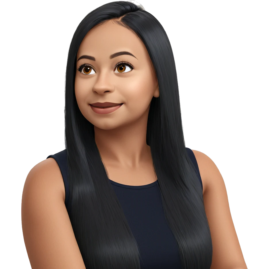 smiling girl in kitchen chair emoji