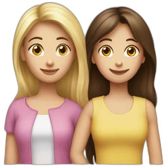 single mom brunette two kids girl blonde and boy brunette emoji