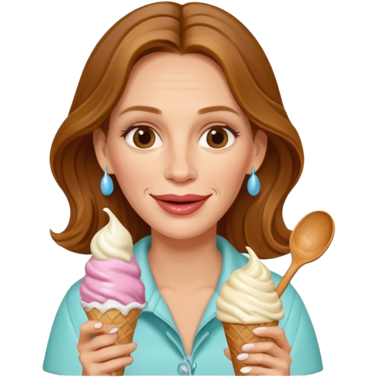 Julia Roberts eating ice cream emoji