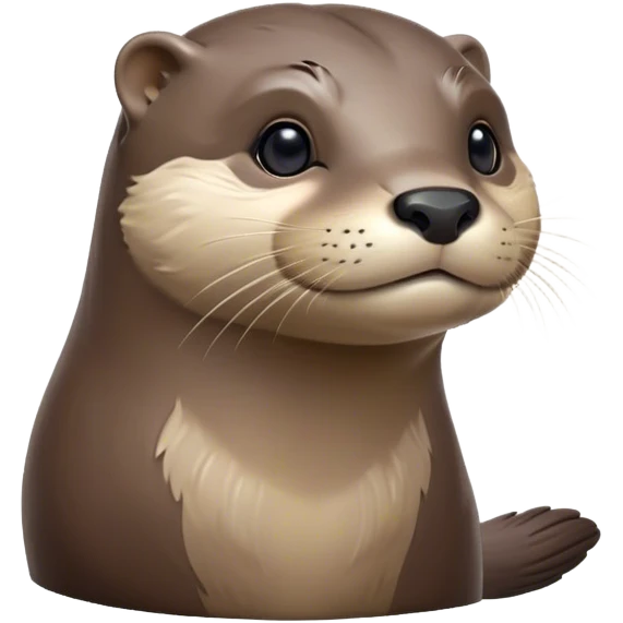 Cinematic Noble Otter Portrait Emoji, Poised and regal, with a sleek, streamlined build and a luxuriously smooth, well-groomed Fur of rich brown, deep-set soulful dark eyes, Simplified yet sharp and sophisticated features, highly detailed, glowing with a soft, dignified glow, high shine, intelligent and playful, stylized with an air of aquatic charm, focused and attentive, soft glowing outline, capturing the essence of a watchful and confident water-dweller, so majestic it feels as though it could glide out of the screen with effortless authority! emoji