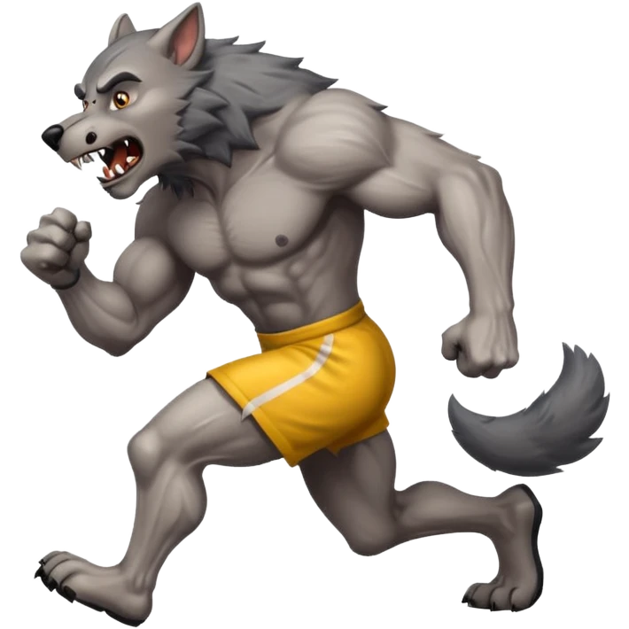 A werewolf approaching the finishing line in a race emoji
