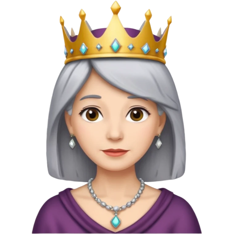 gray hair ladies with necklace and crown emoji