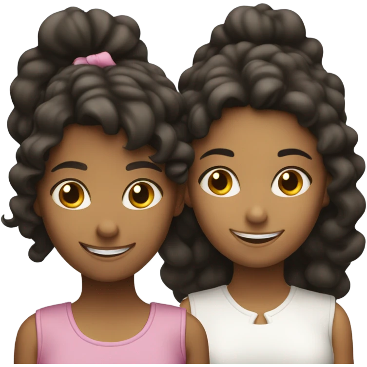three girls smiling one black, one white, one hispanic emoji