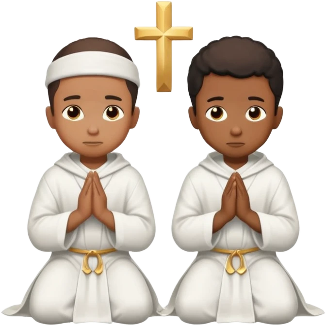 two black boys praying kneeling emoji