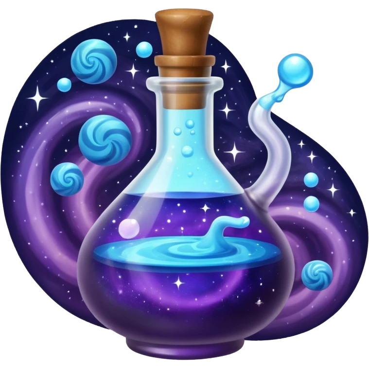Potion bottle with swirling galaxy liquid emoji