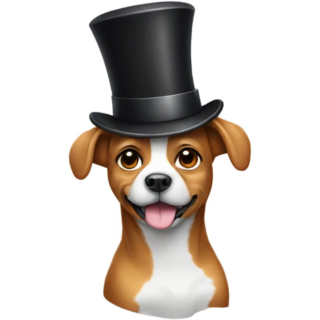 Dog wearing a top hat emoji