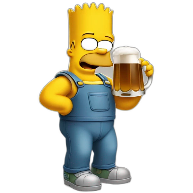Bart Simpson qui boit une bière emoji