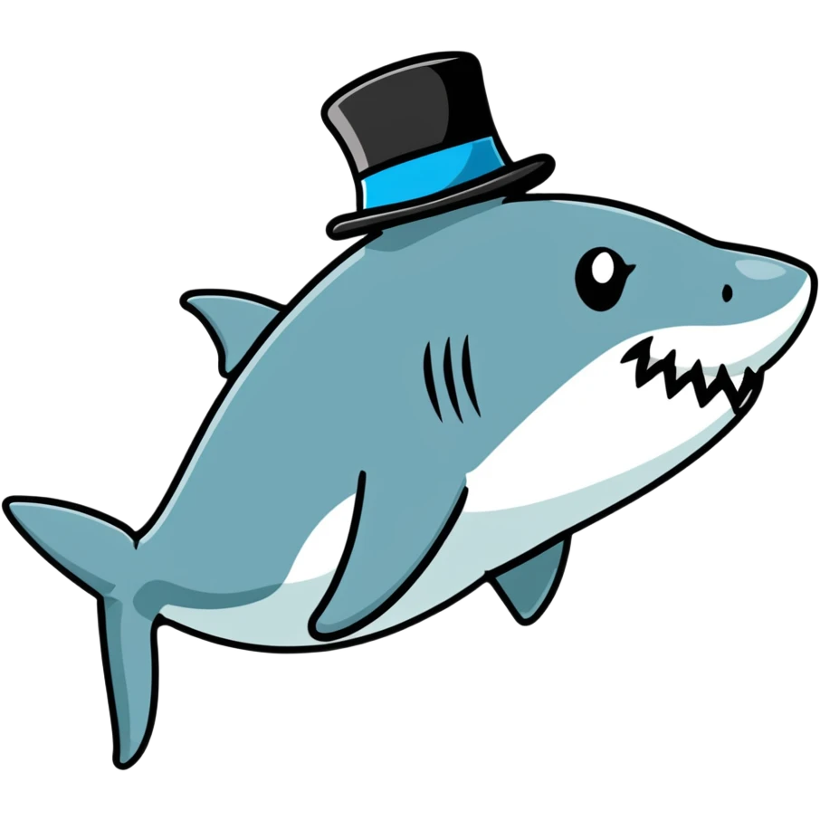 shark in a top hat emoji