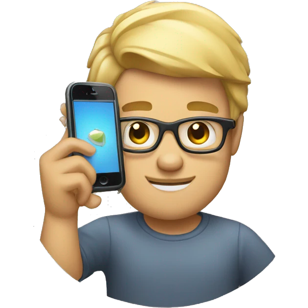zilenski holding an iphone emoji