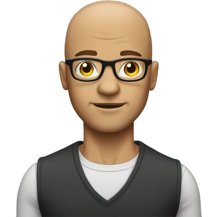 Bald muscular guy with glasses emoji