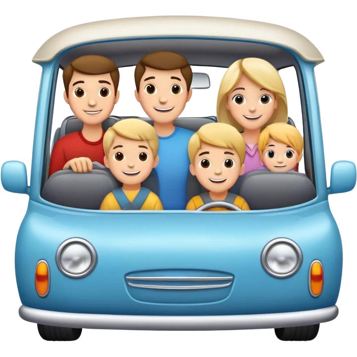Family with two boys on the road emoji