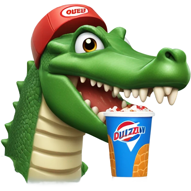 Crocodile eating Dairy Queen blizzard  emoji