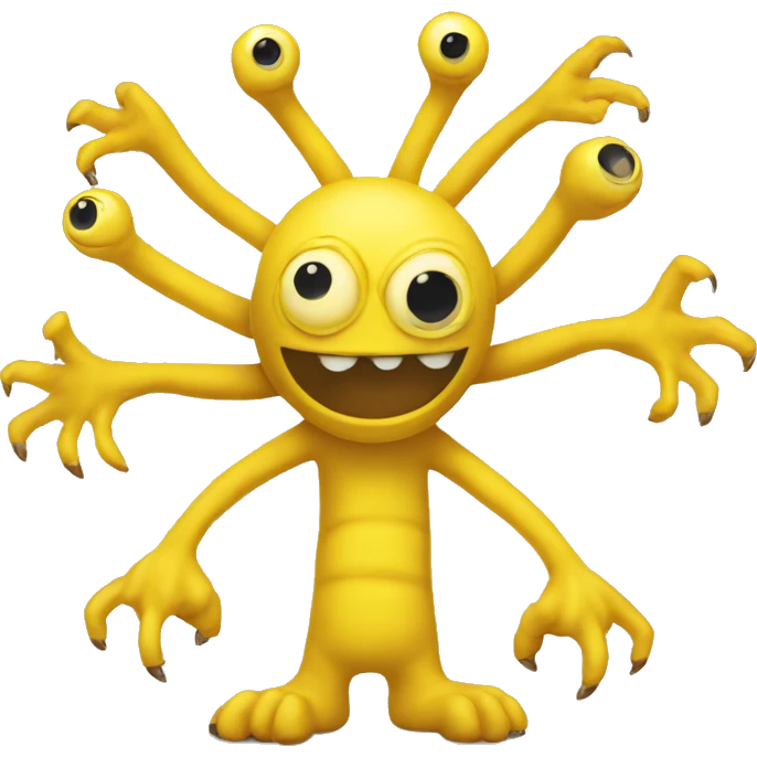 The yellow monster have 8 arms emoji