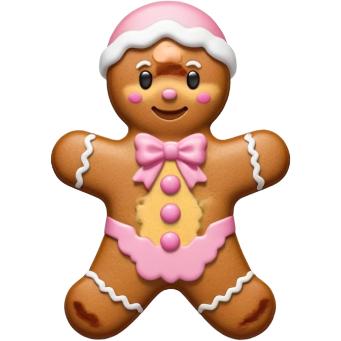 christmas gingerbread pastel pink and red emoji