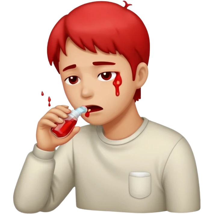 vomits with red stuff emoji