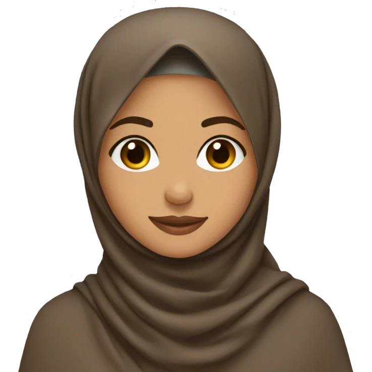 one brown hijabi taking picture emoji