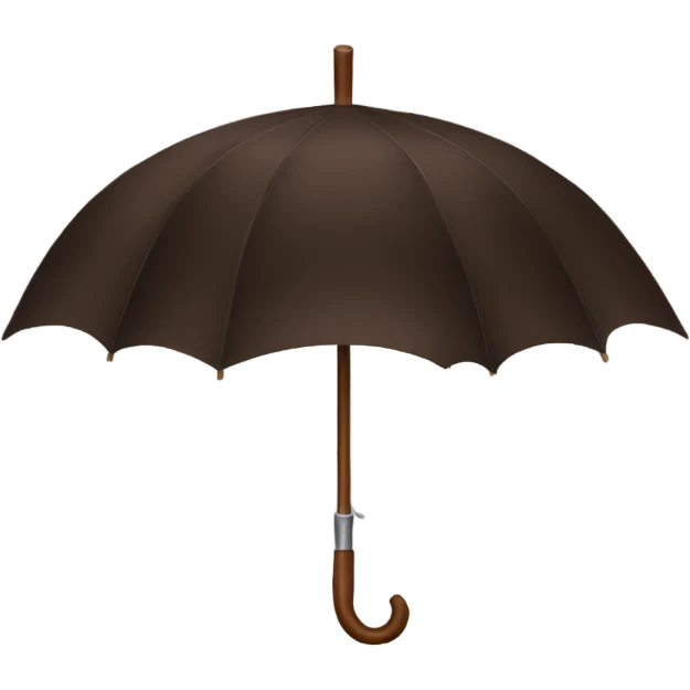 Dark brown umbrella emoji