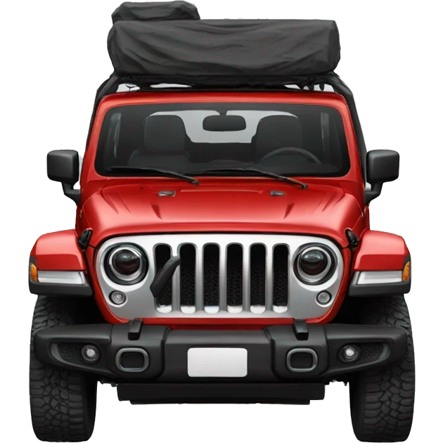 Red Jeep Gladiator doors off emoji
