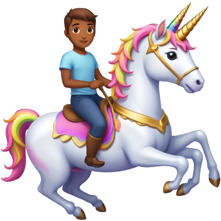 Donkey riding unicorn  emoji