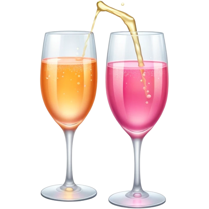 Champagne glass orange and pink emoji