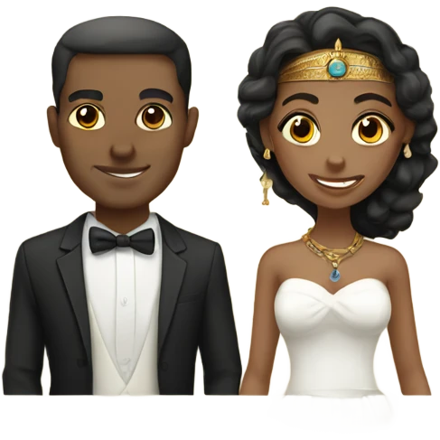 modern Egyptian/white man and modern american woman married  emoji