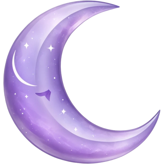 A pastel purple amethyst crystal crescent moon emoji