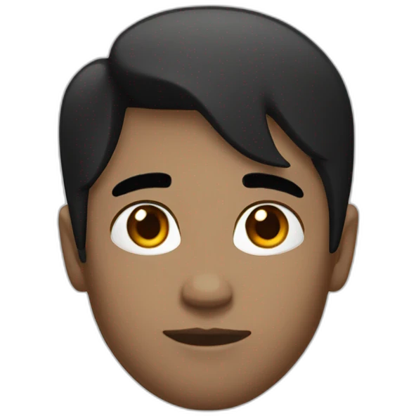 round fair face black hair part in the middle dark eyes emoji