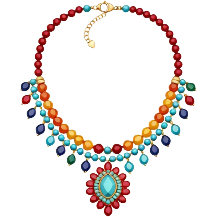 multicolored necklace emoji