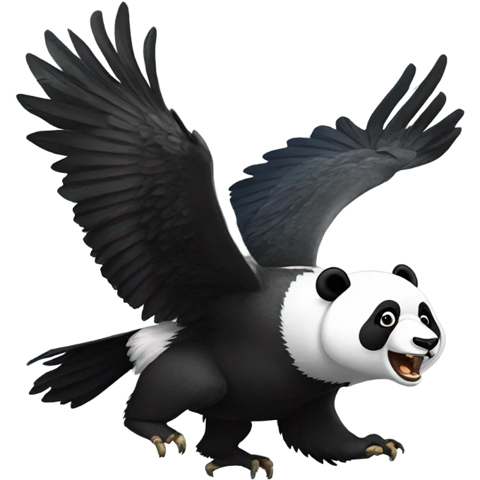 Panda riding a bald eagle emoji