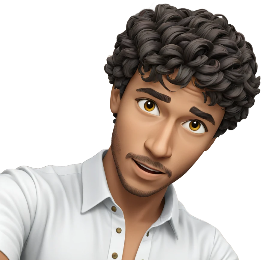 confident young man in shirt emoji