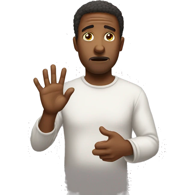 Not knowing expression with hands emoji