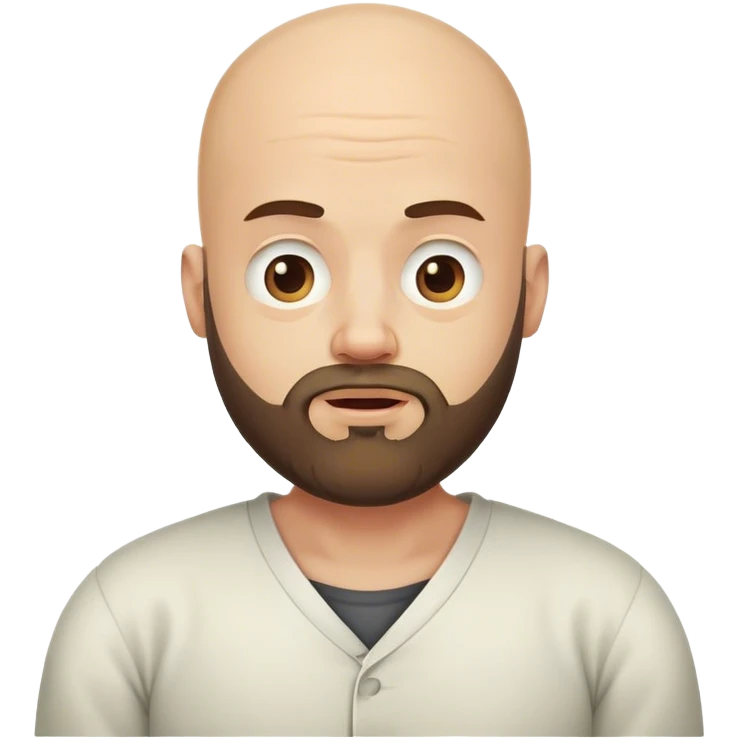bald guy with beard shrugging his shoulders emoji