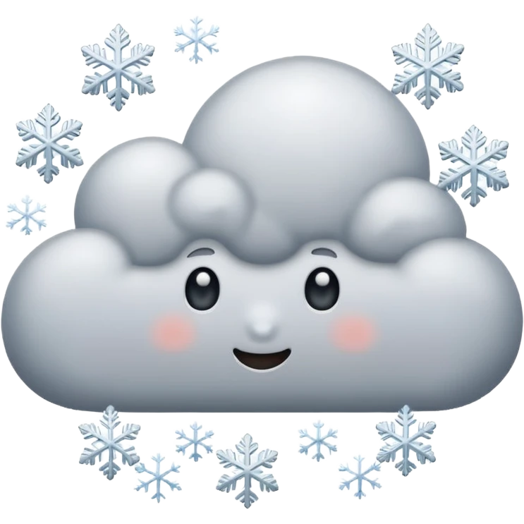 a cloud that is snowing without face emoji